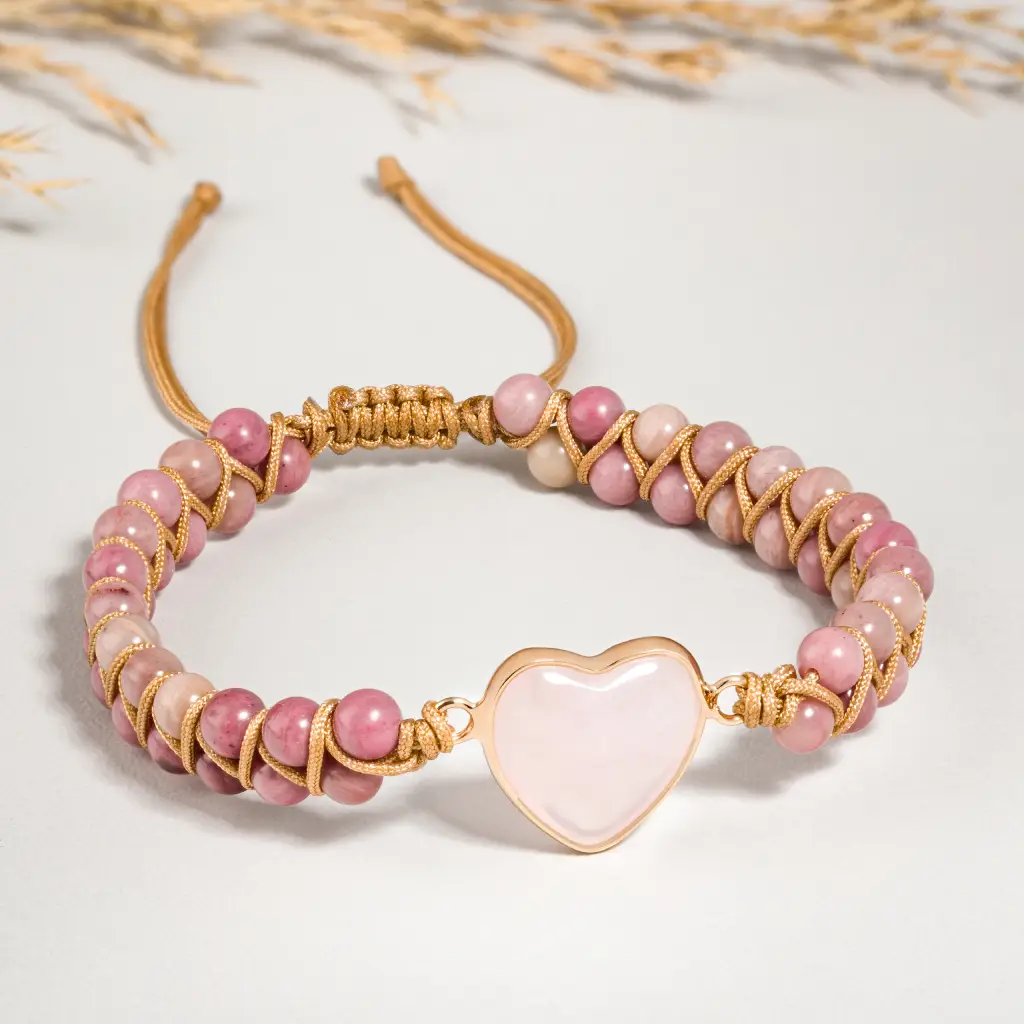 022 Serce Rodonit i Kwarc Różowy-A