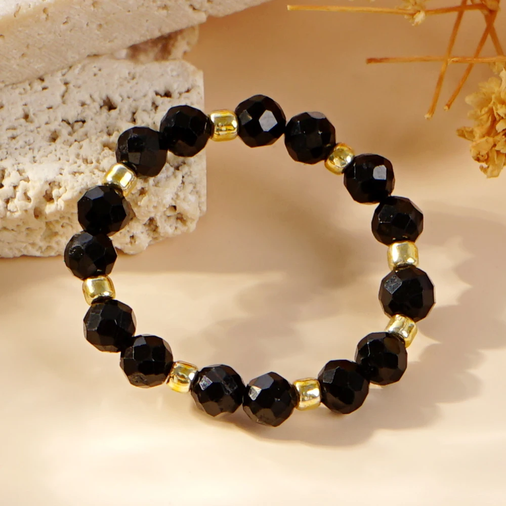 Pierścionek czarny agat