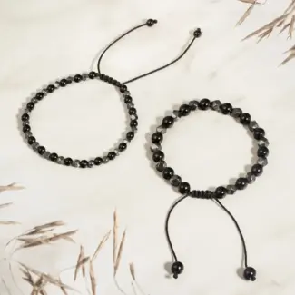 Bransoletka Hematyt i Czarny Agat - Siła i Równowaga