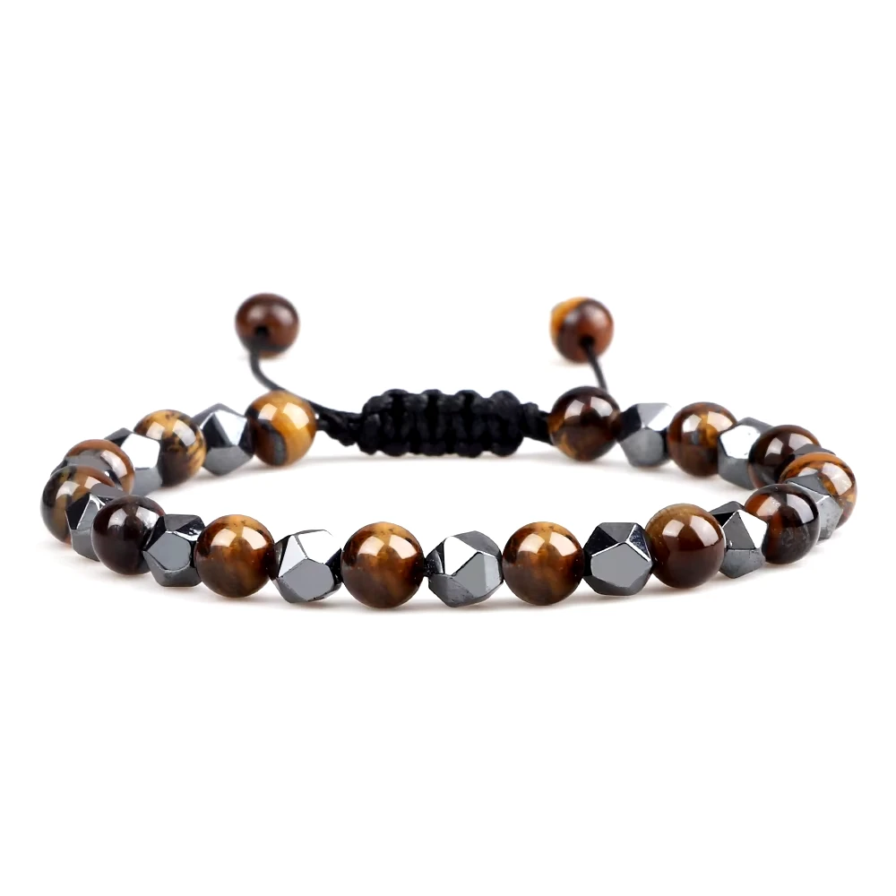 Bransoletka Hematyt i Tygrysie Oko - 6 mm
