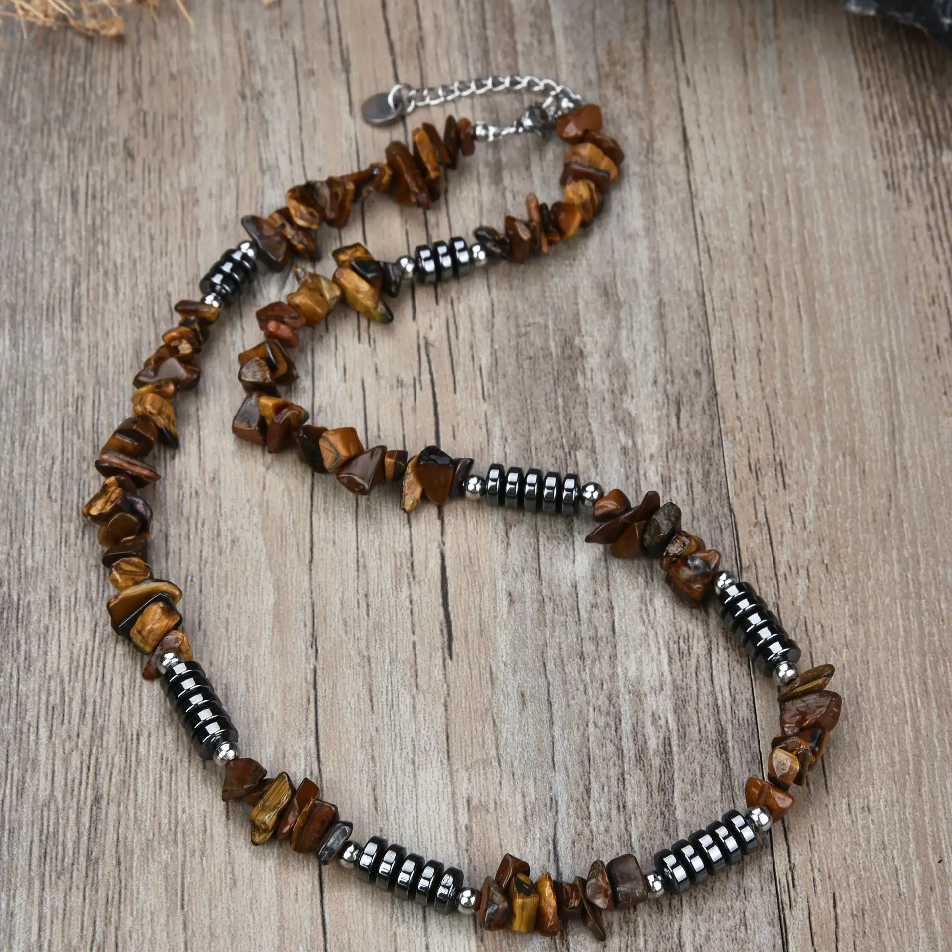 Naszyjnik Hematyt i Tygrysie Oko - Odwaga i Siła Naszyjnik Hematyt i Tygrysie Oko - Odwaga i Siła