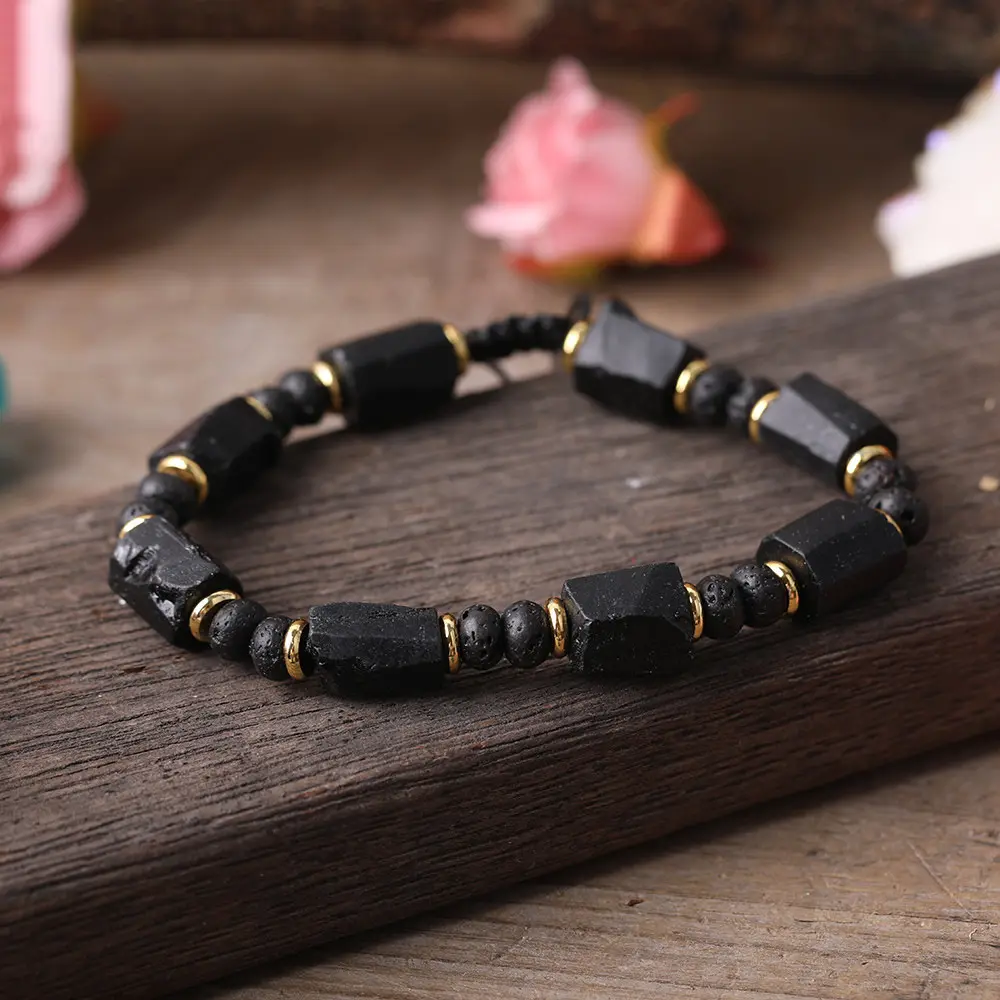 Bransoletka Czarny Turmalin i Kamień Wulkaniczny Bransoletka Czarny Turmalin i Kamień Wulkaniczny