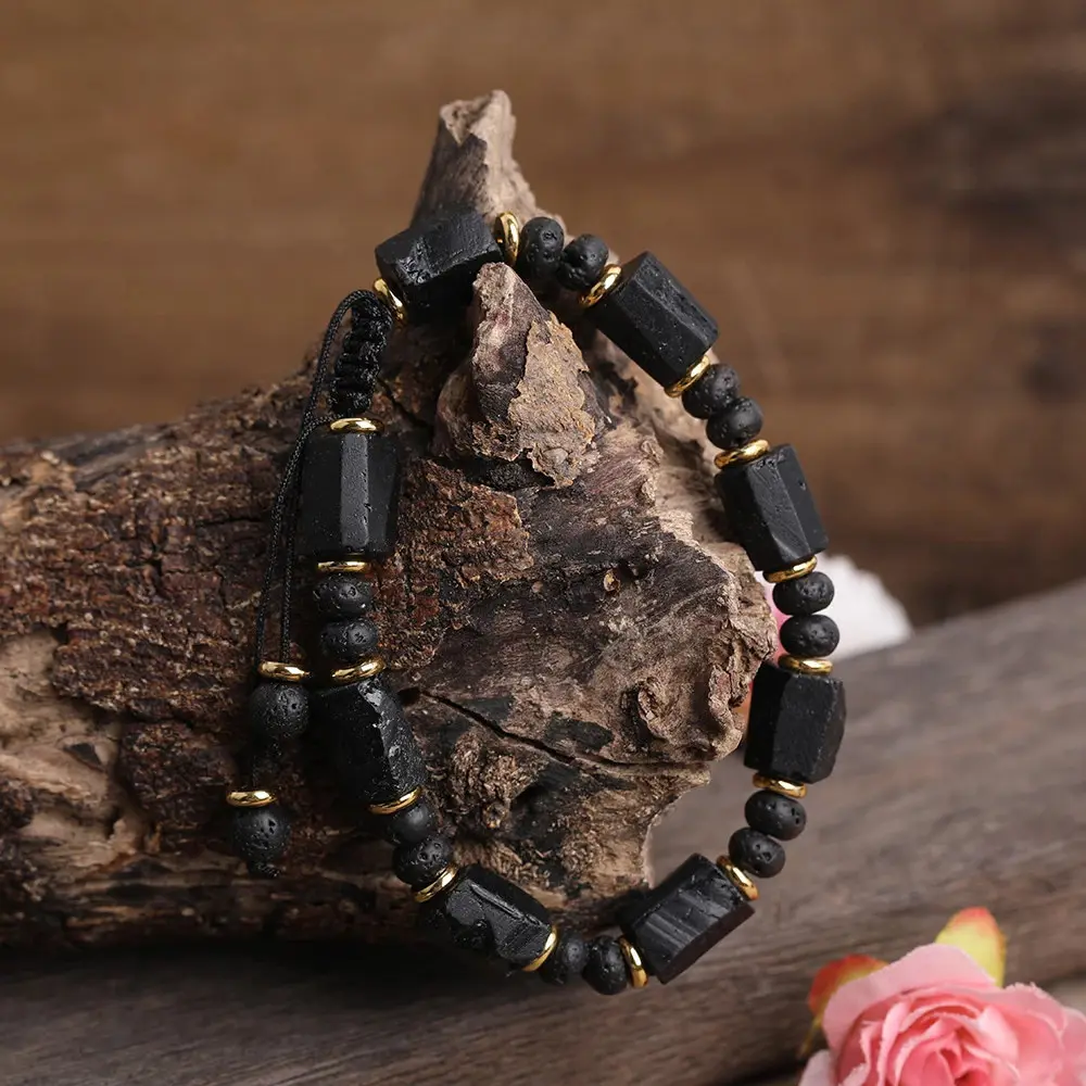 Bransoletka Czarny Turmalin i Kamień Wulkaniczny Bransoletka Czarny Turmalin i Kamień Wulkaniczny
