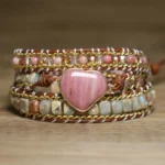 Bransoletka z Rodonitu i Jaspisu - Serce