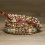 Bransoletka z Rodonitu i Jaspisu - Serce