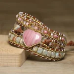 Bransoletka z Rodonitu i Jaspisu - Serce