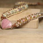 Bransoletka z Rodonitu i Jaspisu - Serce