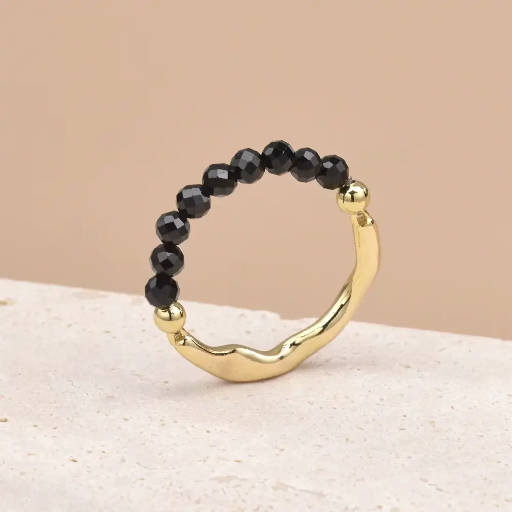 pierścionek czarny obsydian pierścionek czarny obsydian