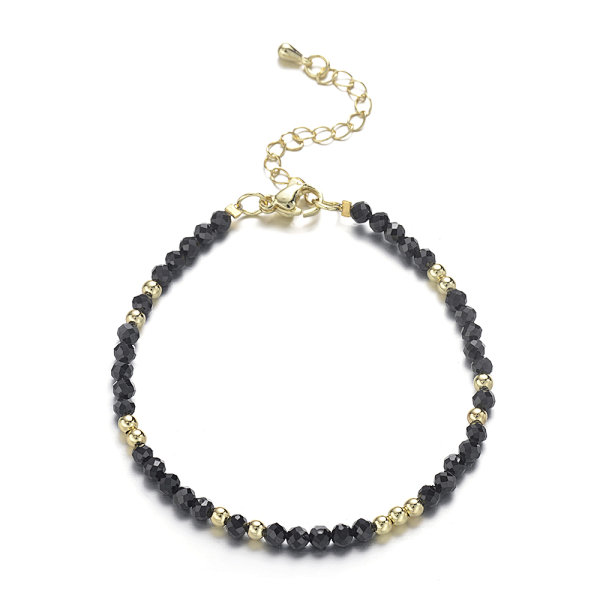 Branoletka czarny turmalin na łańcuszku