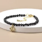 Bransoletka koniczyna - czarny spinel