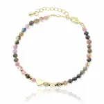 Bransoletka Regulowana Turmalin Wielobarwny – Serce