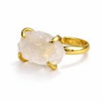 Pierścionek z Surowym Kryształem Górskim