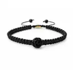 Bransoletka Czarny Agat – Kwiat Róży