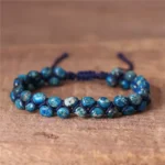 Podwójna bransoletka z jaspisu - Nocny Błękit