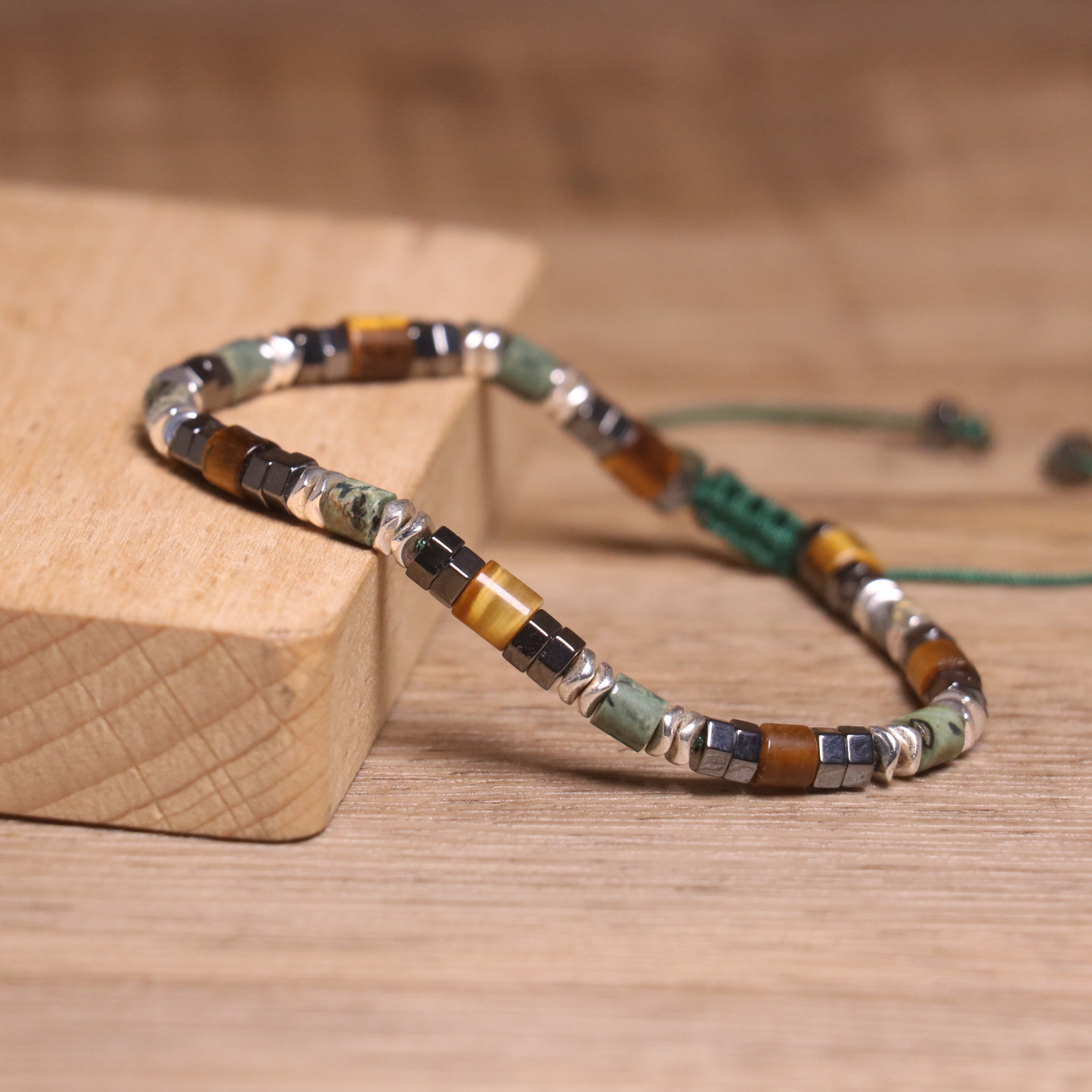 Jaspis, tygrysie oko, hematyt bransoletka 2