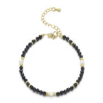 Bransoletka Blask Nocy - Turmalin i Kamień Księżycowy