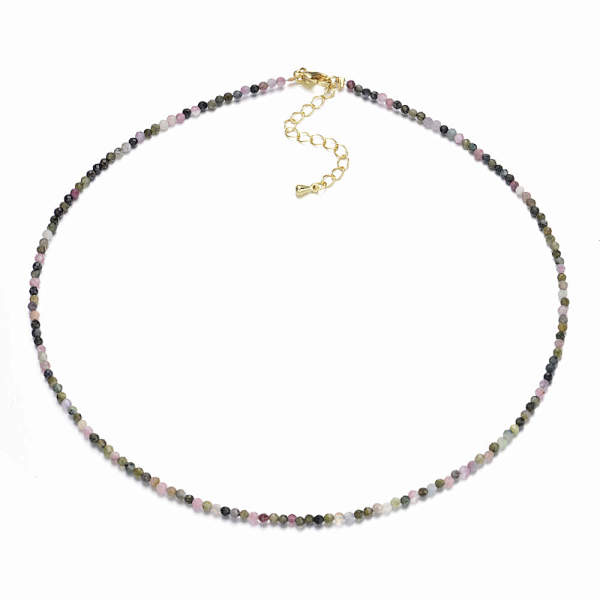 Naszyjnik turmalin wielobarwny