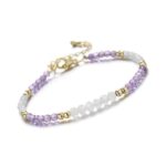 Ametyst i kamień księżycowy – bransoletka