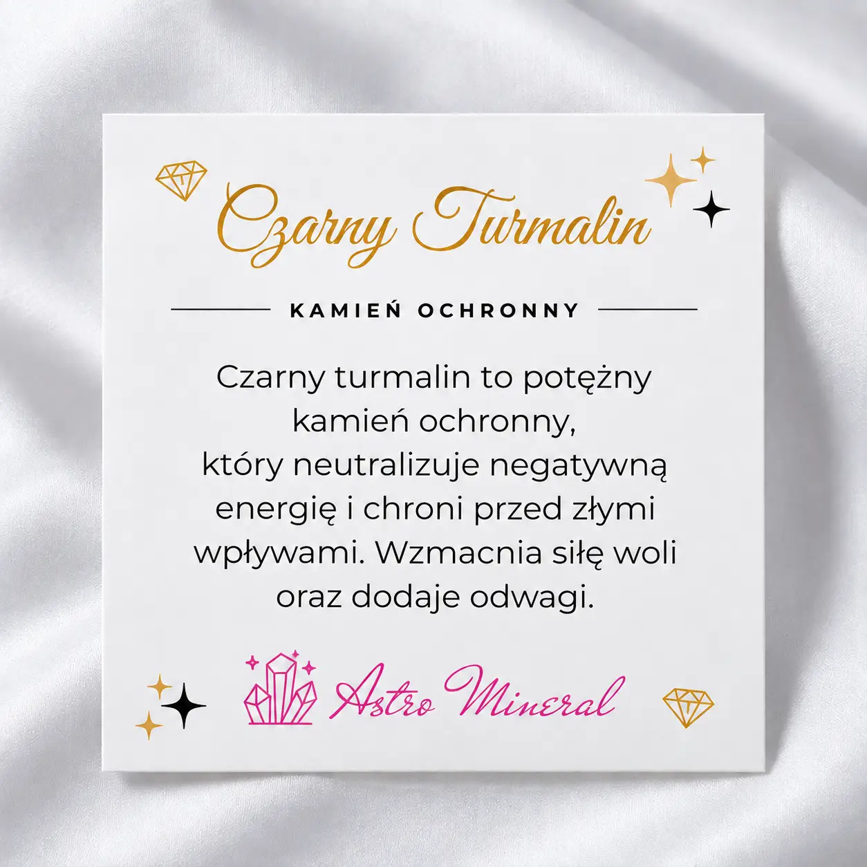 Czarny Turmalin – karta z opisem właściwości kamienia
