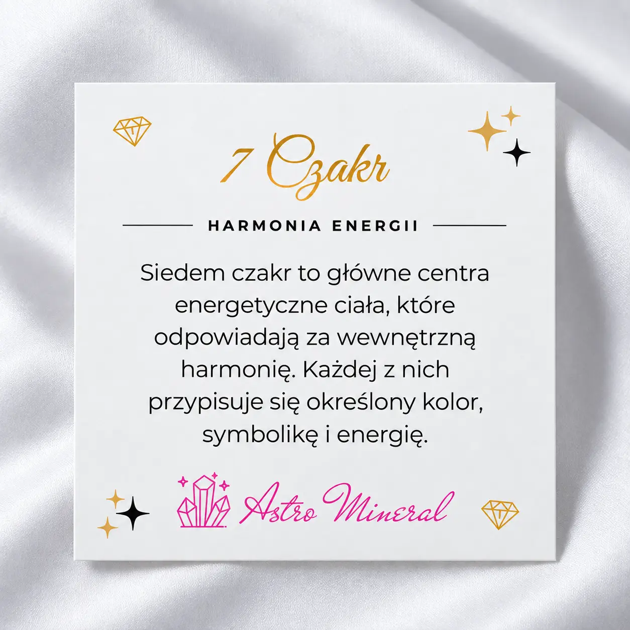 7 czakr - karta z opisem biżuterii