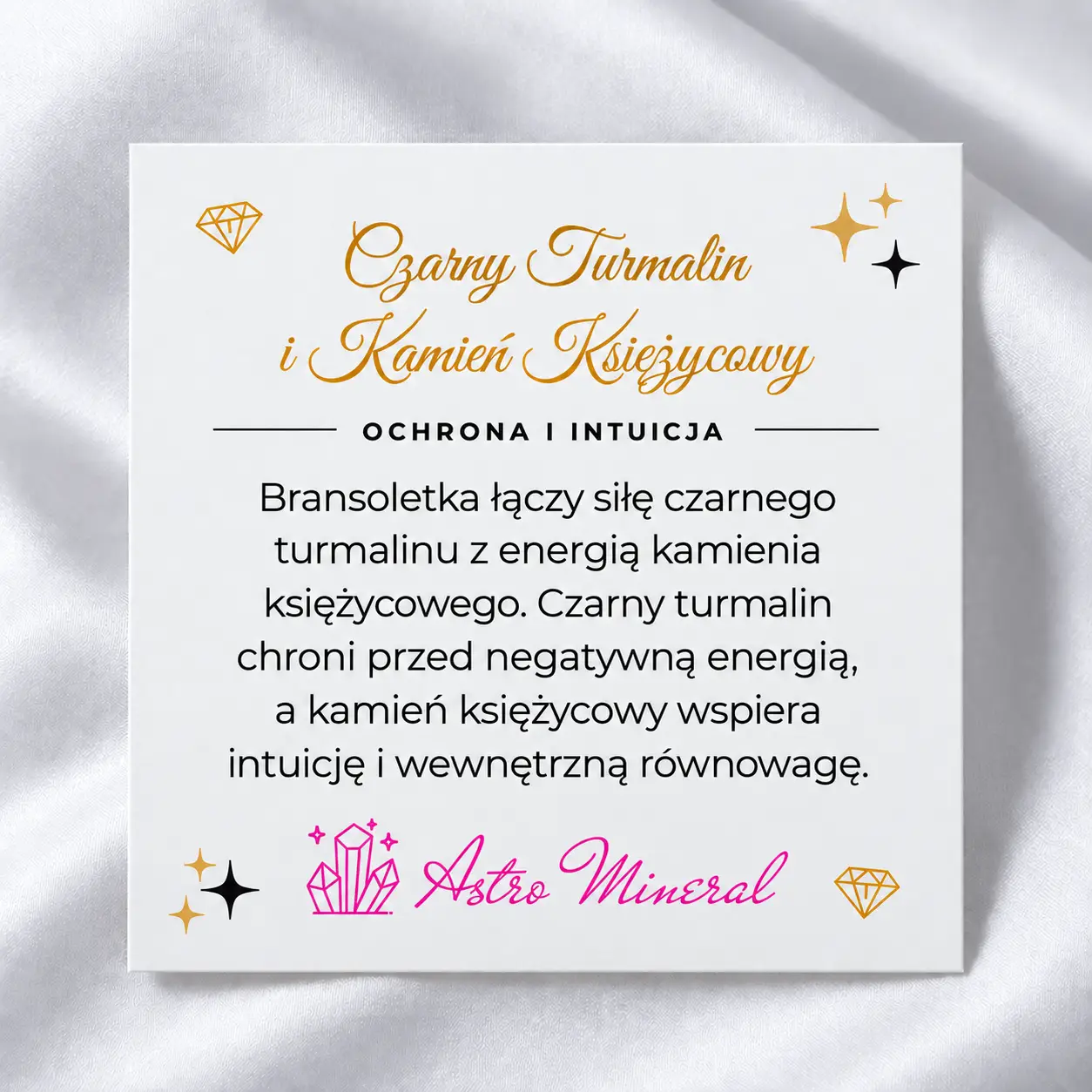 Karta z opisem właściwości kamieni