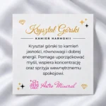 Karta z opisem właściwości kamienia kryształ górski
