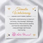 Turmalin wielobarwny - kartka z opisem właściwości kamienia
