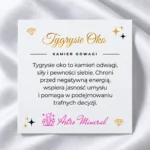 Karta z opisem właściwości kamienia Tygrysie Oko.