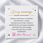 Karta z opisem właściwości Zielonego Awenturynu